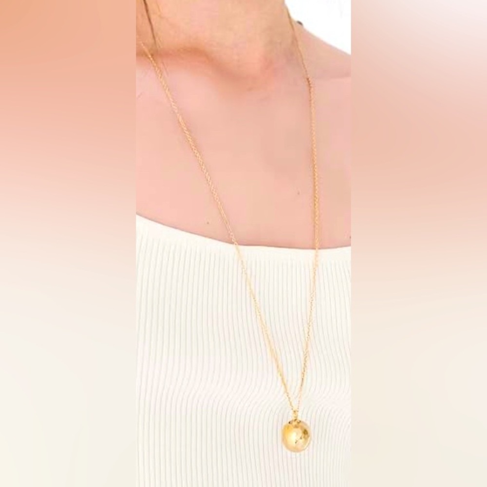 Stunning Lord & Taylor Brass 18KT gold vermeil Ball long necklace